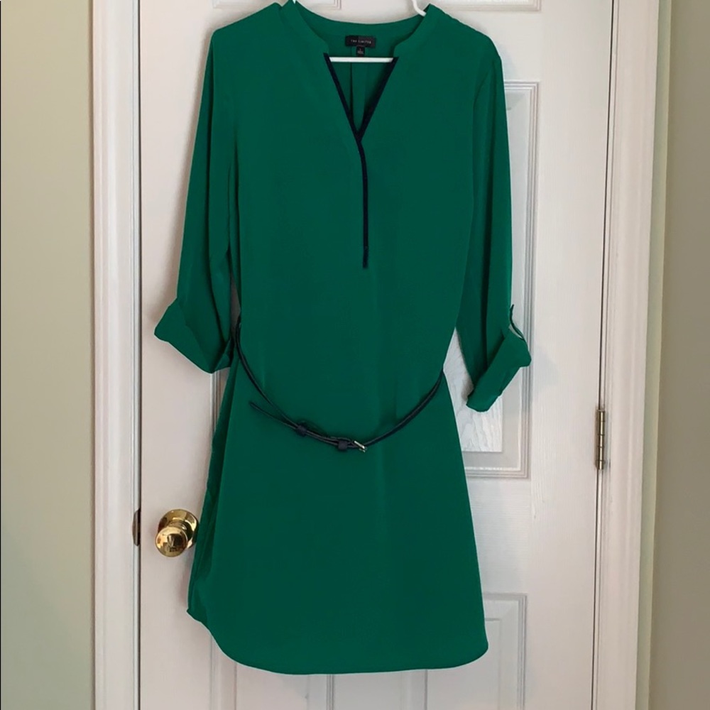Green long sleeve shirt dress from The Limited